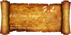 Füller Lehel névjegykártya