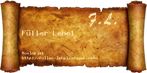 Füller Lehel névjegykártya